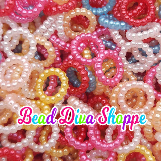 10mm - Set of 20 - MIX COLORED PEARL Spacers - Spacer Bead for Diy and Jewelry Making Supplies