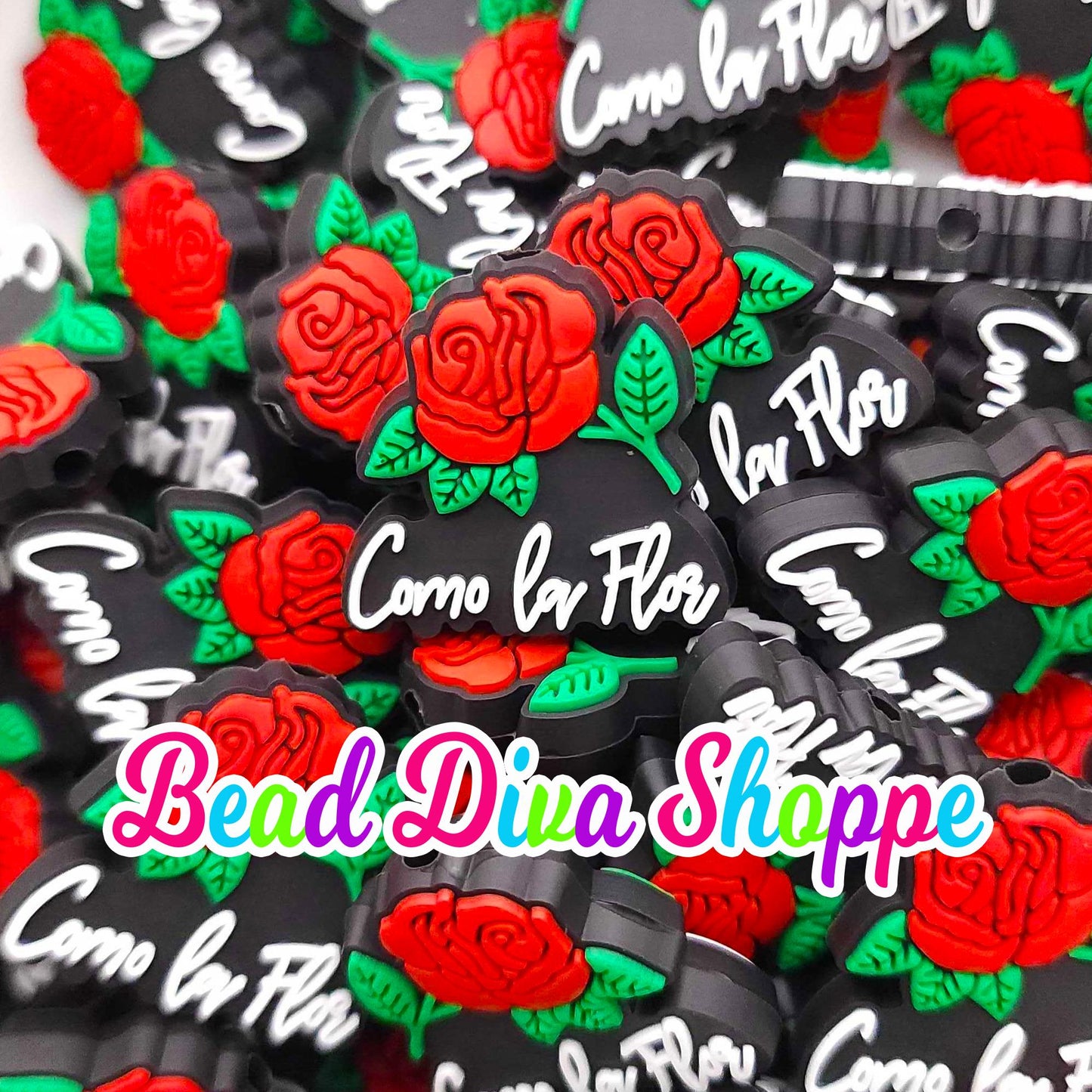 Set of 2 - 27mm X 27mm- LIKE A FLOWER - Focal Beads - Diy Jewelry Making - Beaded Pens - Keychains - Bracelets