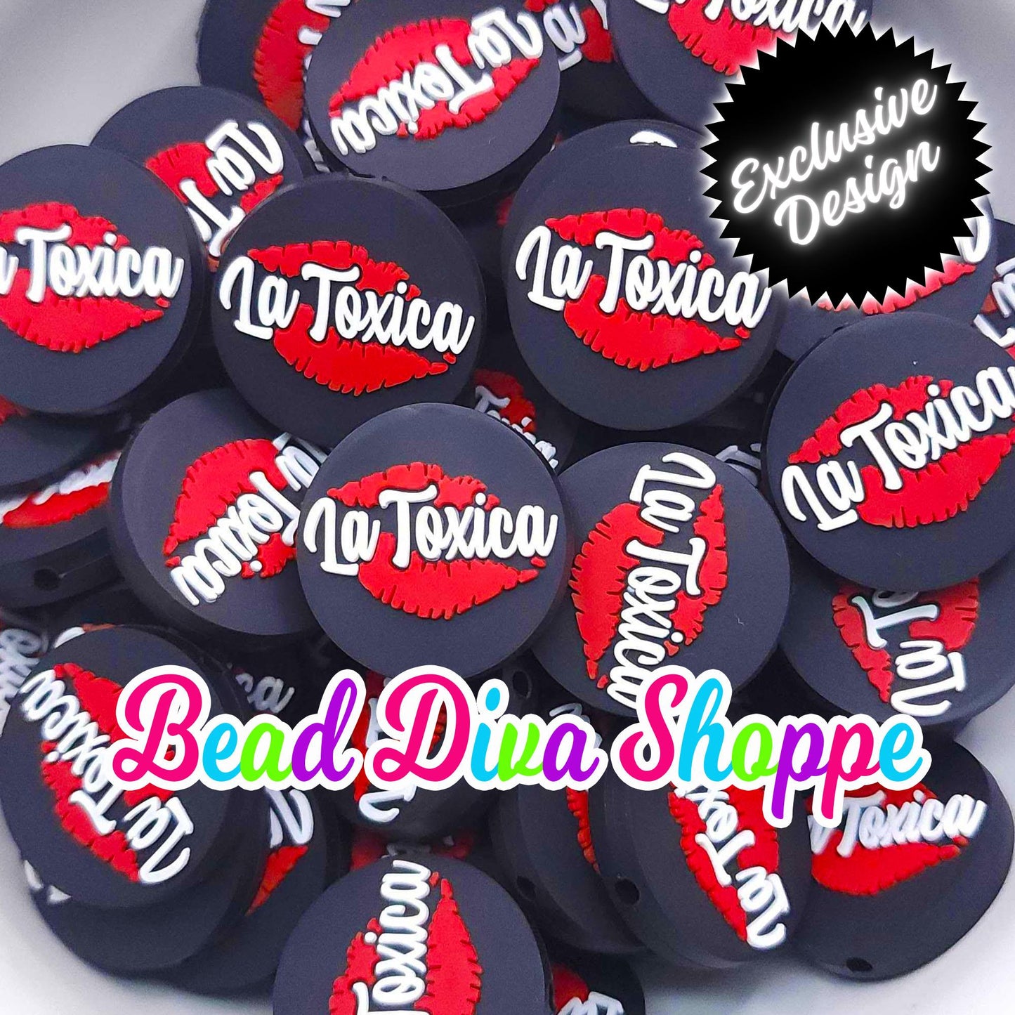 EXCLUSIVE - Set of 2 - 30mm - LA TOXICA - Focal Beads - Diy Jewelry Making - Beaded Pens - Keychains - Bracelets