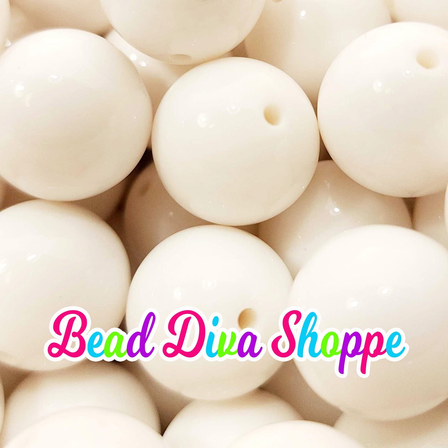 20mm - WHITE - Solid Beads - Bubblegum - Round Acrylic Beads for Diy and Jewelry Making Supplies