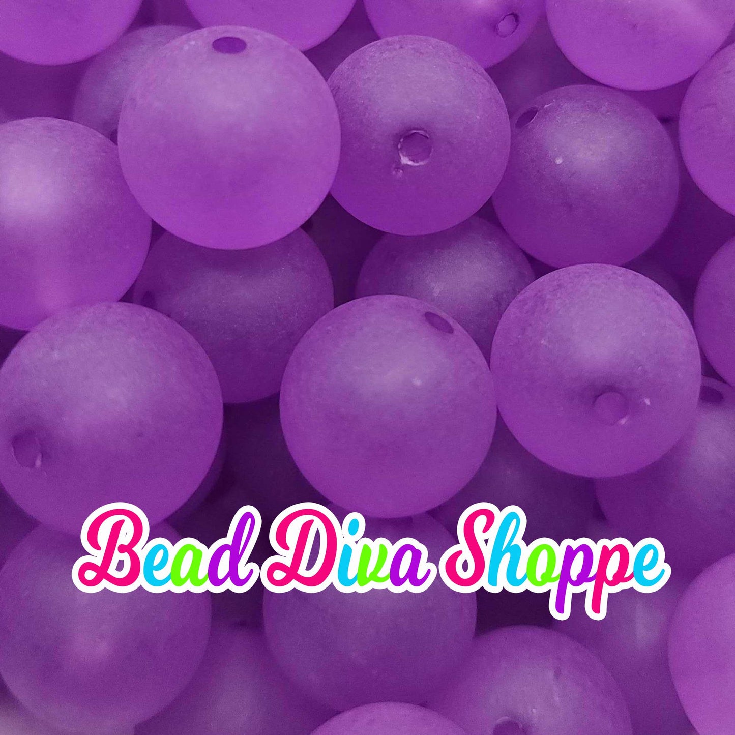 20mm - PURPLE - Transparent Matte Solid Beads - Acrylic Beads for Diy - Jewelry Making Supplies - Keychains - Beaded Pens