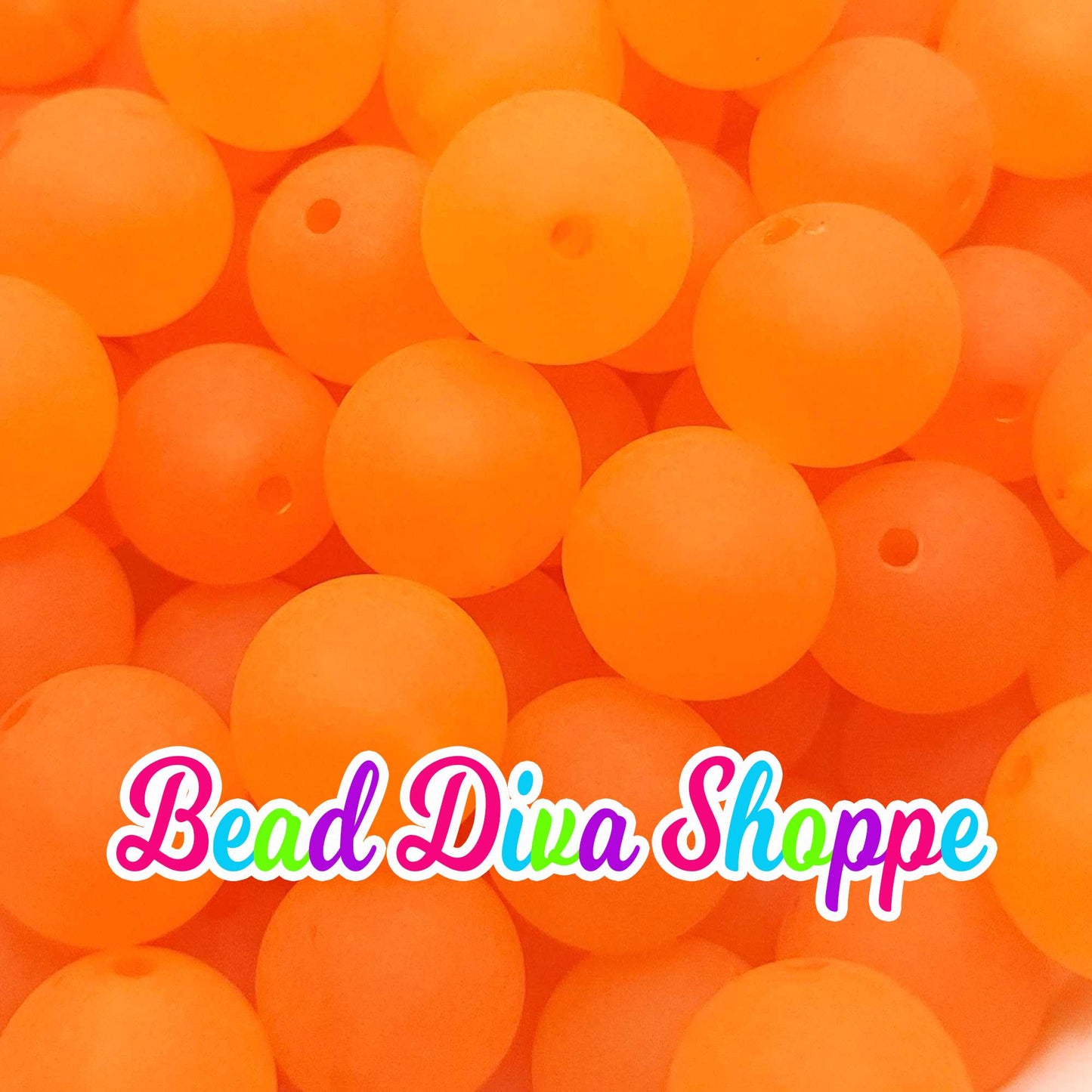 20mm - ORANGE - Transparent Matte Solid Beads - Acrylic Beads for Diy - Jewelry Making Supplies - Keychains - Beaded Pens