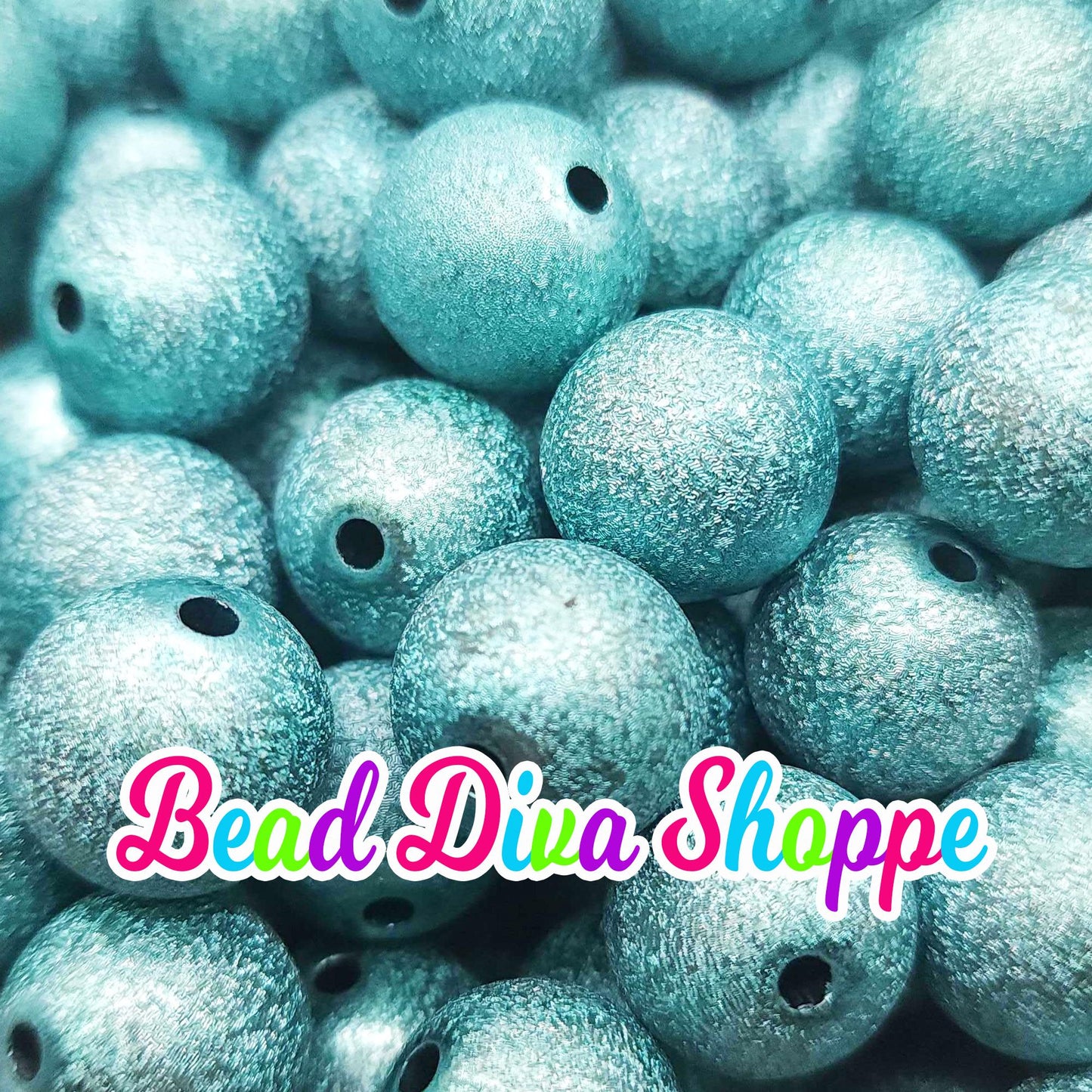 20mm - TURQUOISE STARDUST Beads - Acrylic Beads for Diy - Jewelry Making Supplies - Keychains - Beaded Pens
