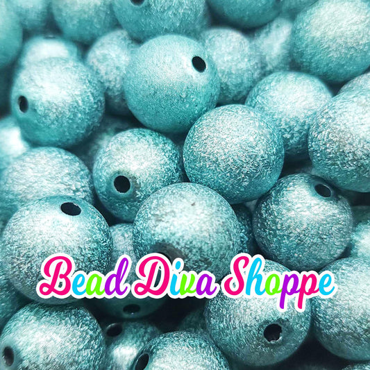 20mm - TURQUOISE STARDUST Beads - Acrylic Beads for Diy - Jewelry Making Supplies - Keychains - Beaded Pens