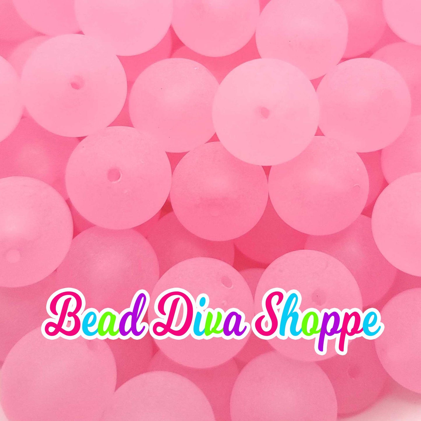20mm - PINK - Transparent Matte Solid Beads - Acrylic Beads for Diy - Jewelry Making Supplies - Keychains - Beaded Pens