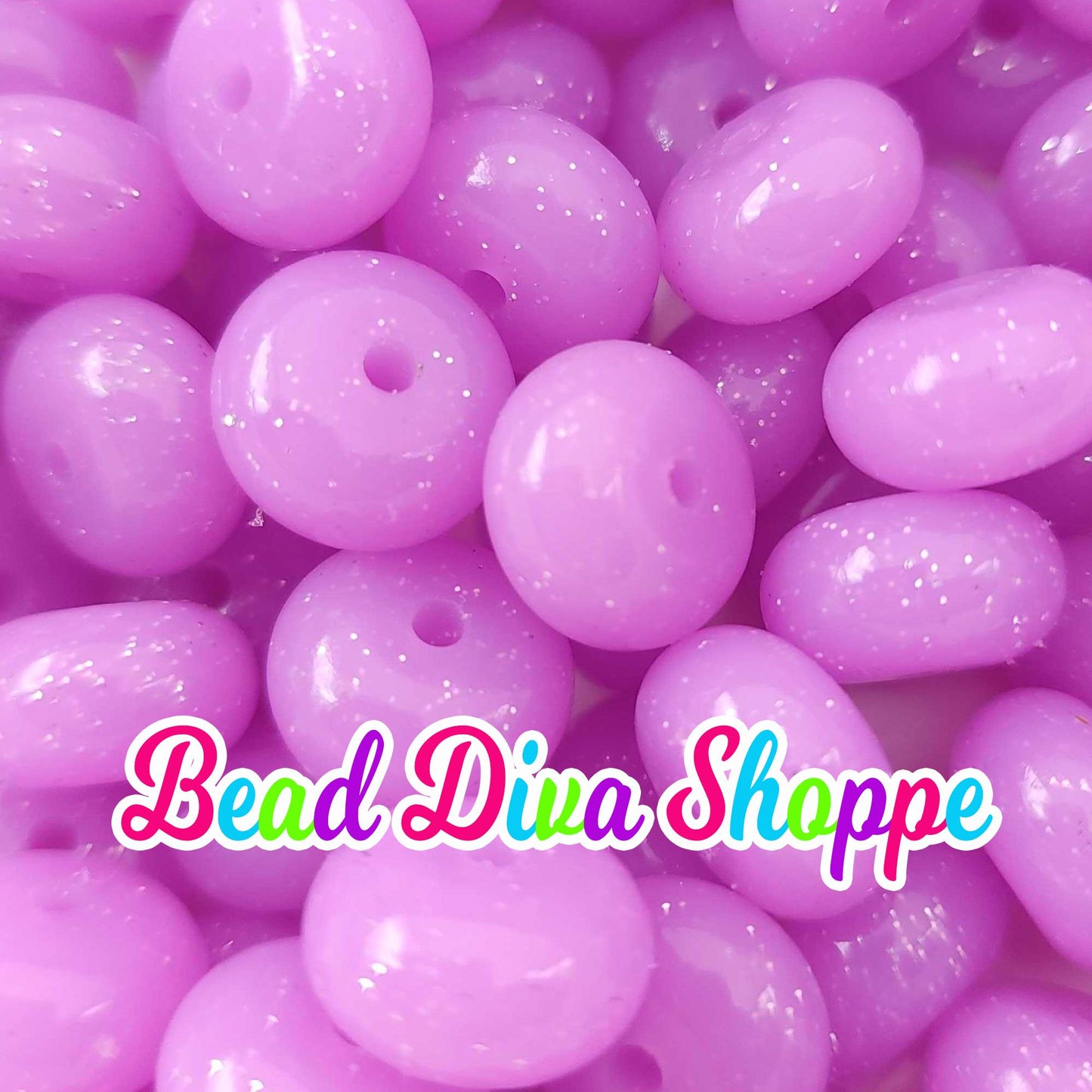 Set of 10 - PURPLE CONFETTI - 14mm Silicone Abacus Beads - Diy Jewelry Making - Beaded Pens - Keychains - Bracelets