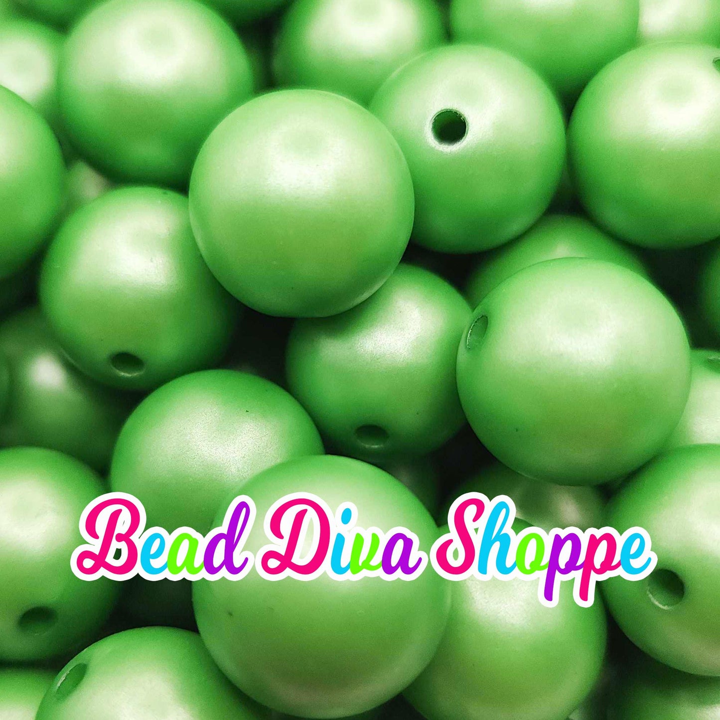 20mm - GREEN MATTE PEARL - Chunky Bubblegum Beads - Round Acrylic Beads for Diy and Jewelry Making Supplies