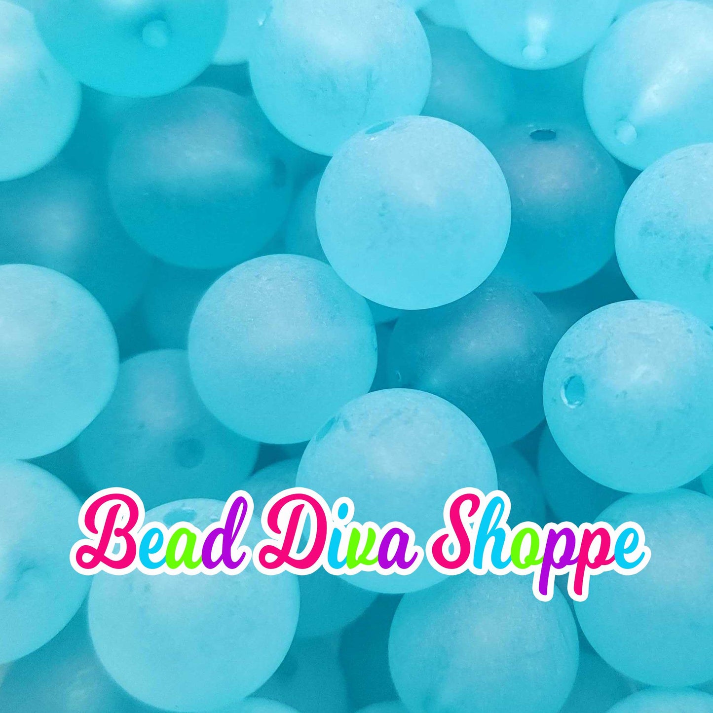 20mm - TURQUOISE - Transparent Matte Solid Beads - Acrylic Beads for Diy - Jewelry Making Supplies - Keychains - Beaded Pens