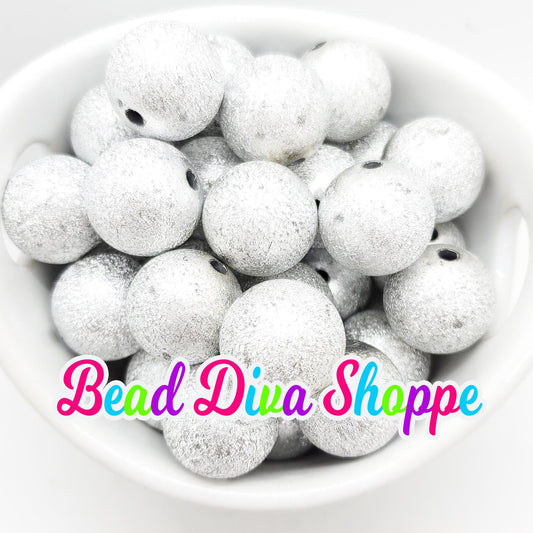20mm - SILVER STARDUST Beads - Acrylic Beads for Diy - Jewelry Making Supplies - Keychains - Beaded Pens