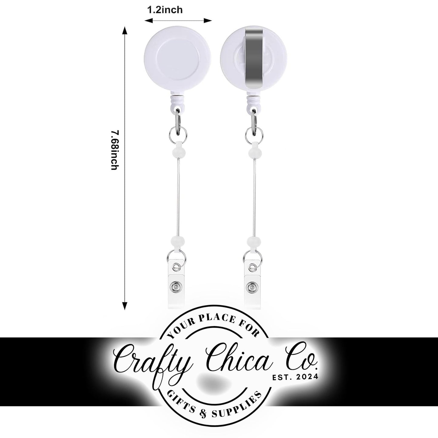 BEADABLE BADGE REELS - White - Beadable - Supplies - Diy Jewelry Making - Perfect Gifts for Nurses