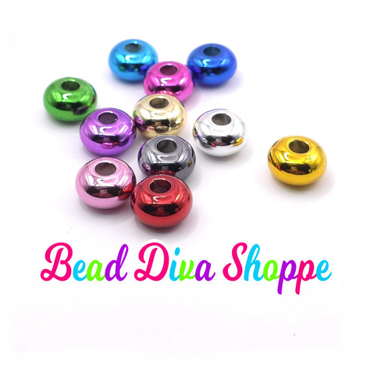 Set of 12 - 14mmx8mm - UV Abacus Acrylic Spacer Beads - Acrylic Beads for DIY and Jewelry Making Supplies