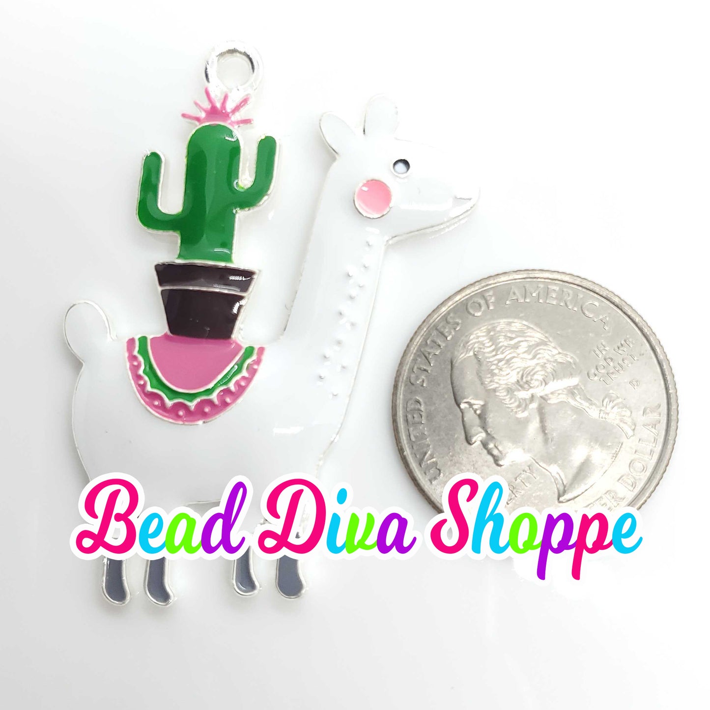 45mm x 36mm - CACTUS LLAMA - Pendants for Diy and Jewelry Making Supplies