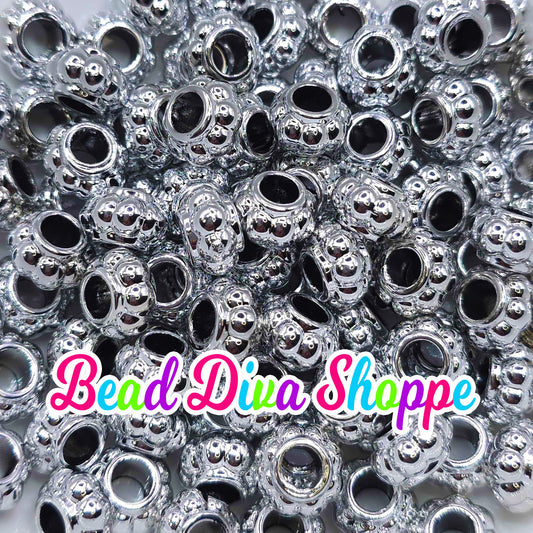 Set of 10 - 13mm UV Plating Colored Acrylic Large Hole Beads
