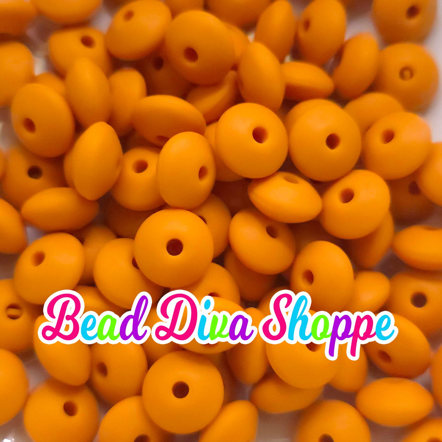 Set of 20 - MANGO- 12mm Silicone Lentil Beads - DIY Jewelry Making - Beaded Pens - Keychains - Bracelets