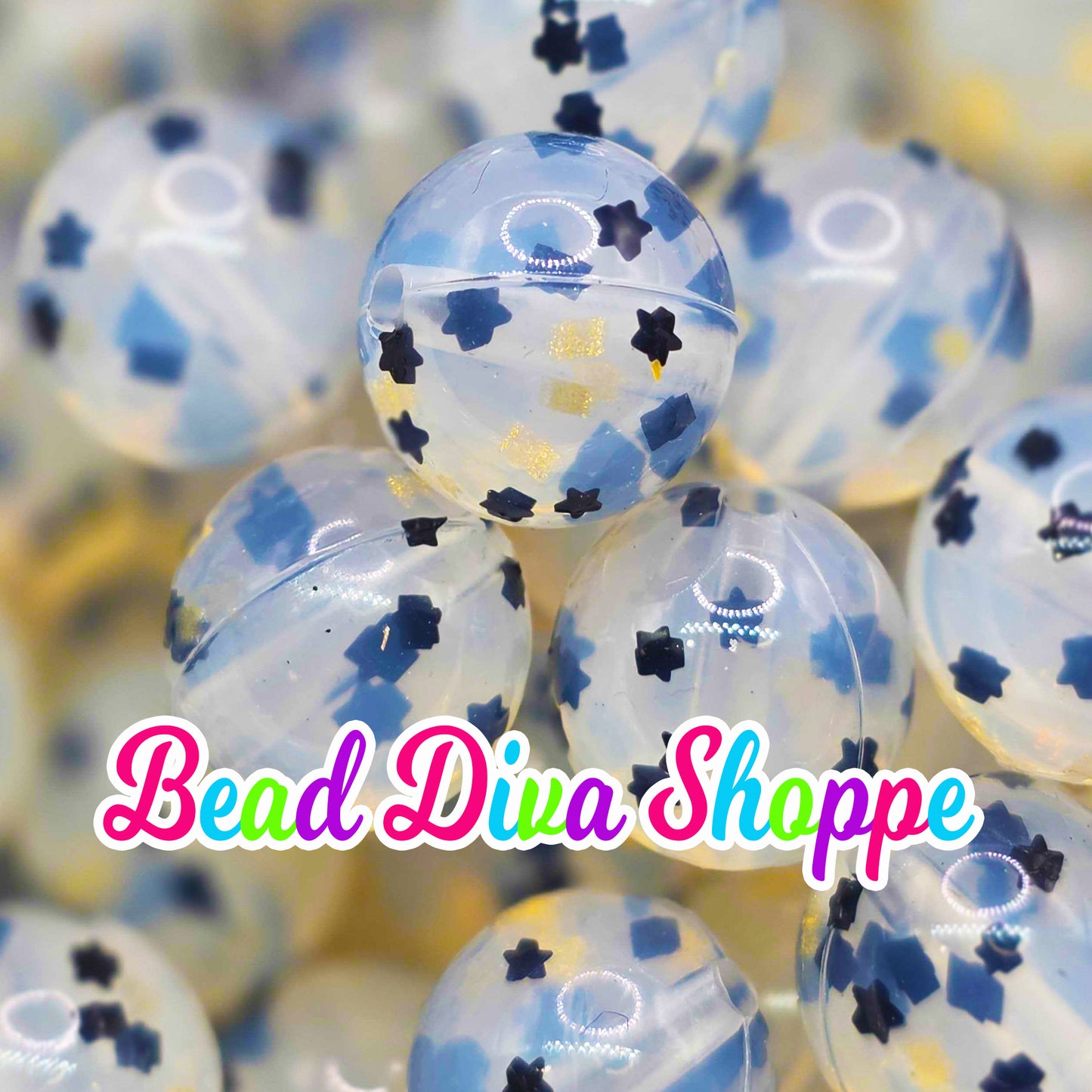 Set of 10 - 15mm - BLACK STARS with GOLD Confetti - Solid Jelly Silicone Beads - Diy Jewelry Making - Beaded Pens - Keychains - Bracelets