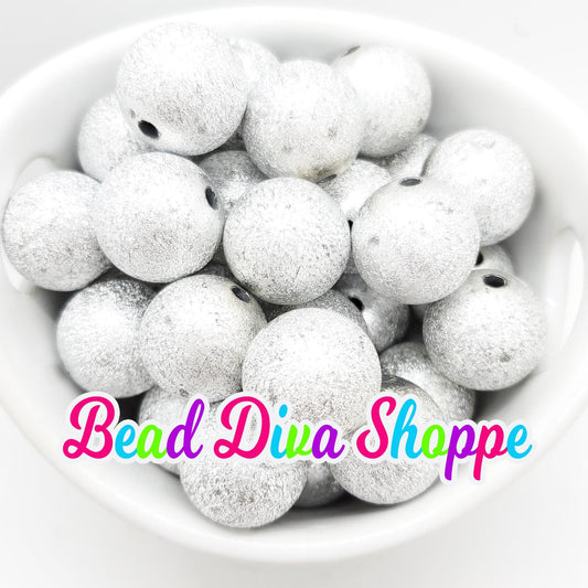 20mm - SILVER STARDUST Beads - Acrylic Beads for Diy - Jewelry Making Supplies - Keychains - Beaded Pens