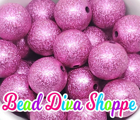 20mm - HOT PINK STARDUST Beads - Acrylic Beads for Diy - Jewelry Making Supplies - Keychains - Beaded Pens