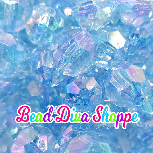 20mm - BLUE AB-  Faceted Beads  - Transparent Faceted Rondelle Beads for Diy and Jewelry Making Supplies
