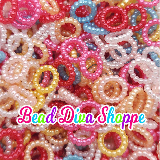 10mm - Set of 20 - MIX COLORED PEARL Spacers - Spacer Bead for Diy and Jewelry Making Supplies