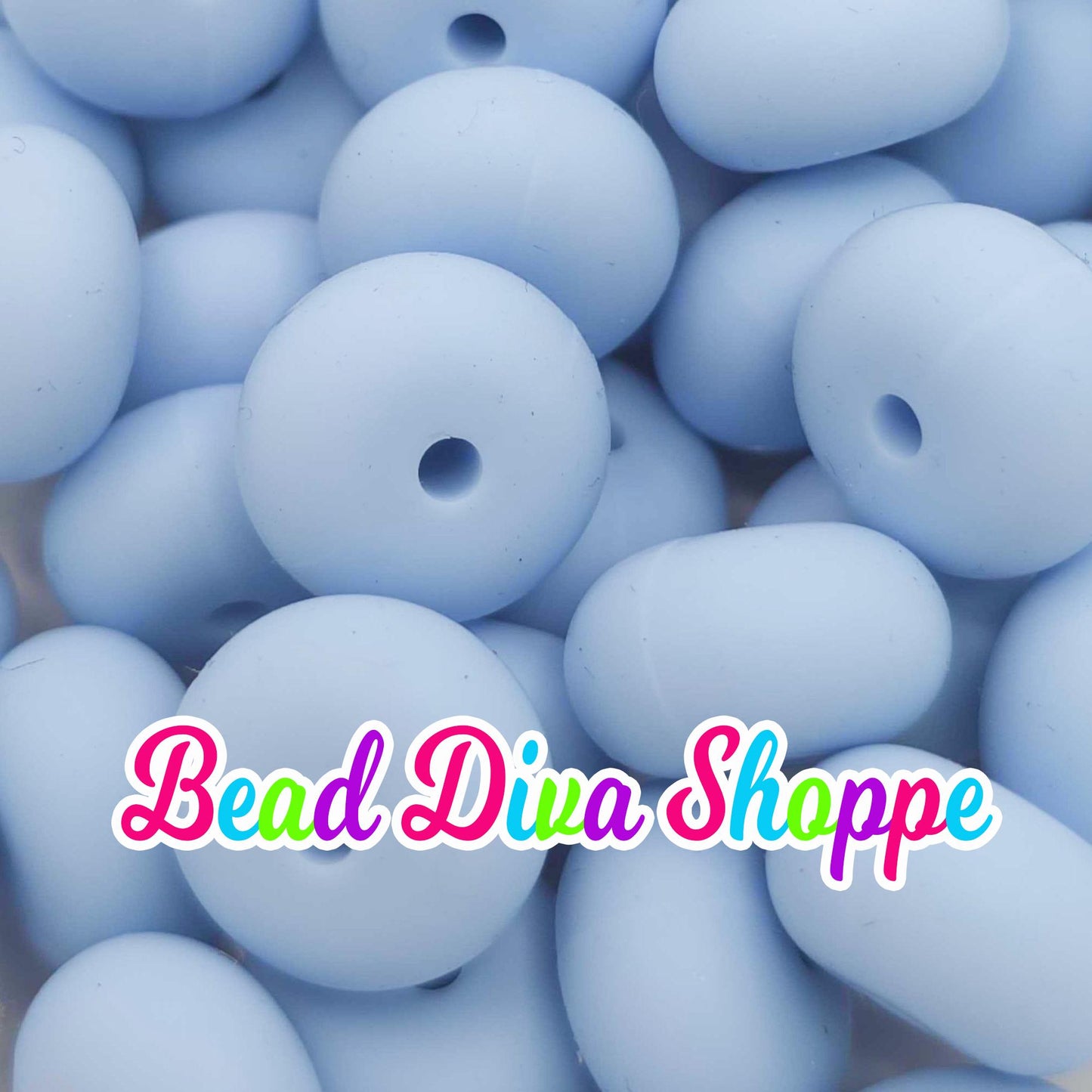 Set of 10 - BABY BLUE - 14mm Silicone Abacus Beads - DIY Jewelry Making - Beaded Pens - Keychains - Bracelets