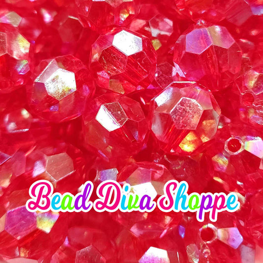 20mm - RED AB-  Faceted Beads  - Transparent Faceted Rondelle Beads for Diy and Jewelry Making Supplies