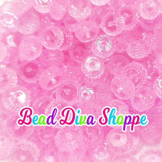 12mm - SET of 10 - PINK - Rhinestone Rondelle Crystal Round Loose Spacer Beads