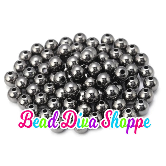 12mm - Set of 50 - SHINY Beads - 4 Colors to choose from - Plastic spacers - Light weight - Keychains - Beaded Pens - Jewelry