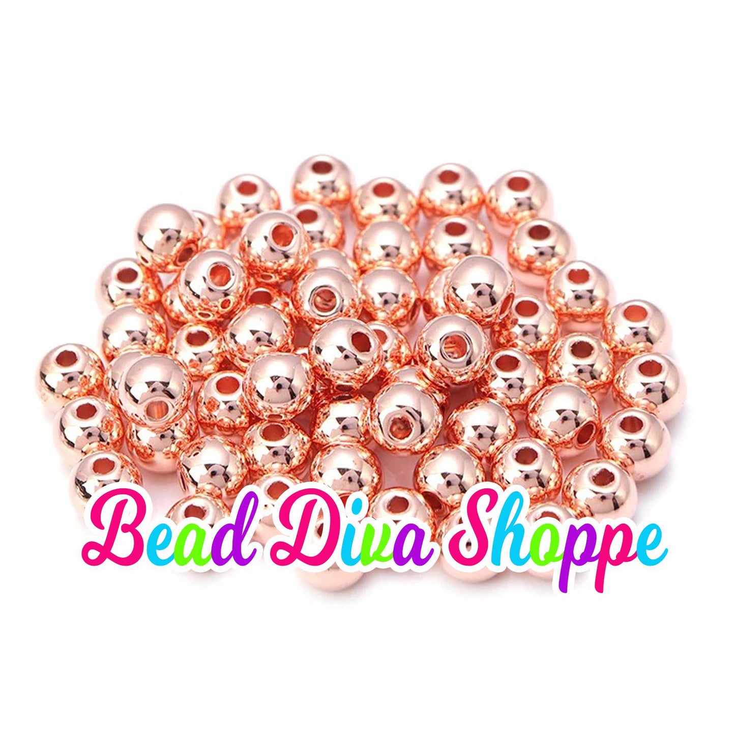 12mm - Set of 50 - SHINY Beads - 4 Colors to choose from - Plastic spacers - Light weight - Keychains - Beaded Pens - Jewelry