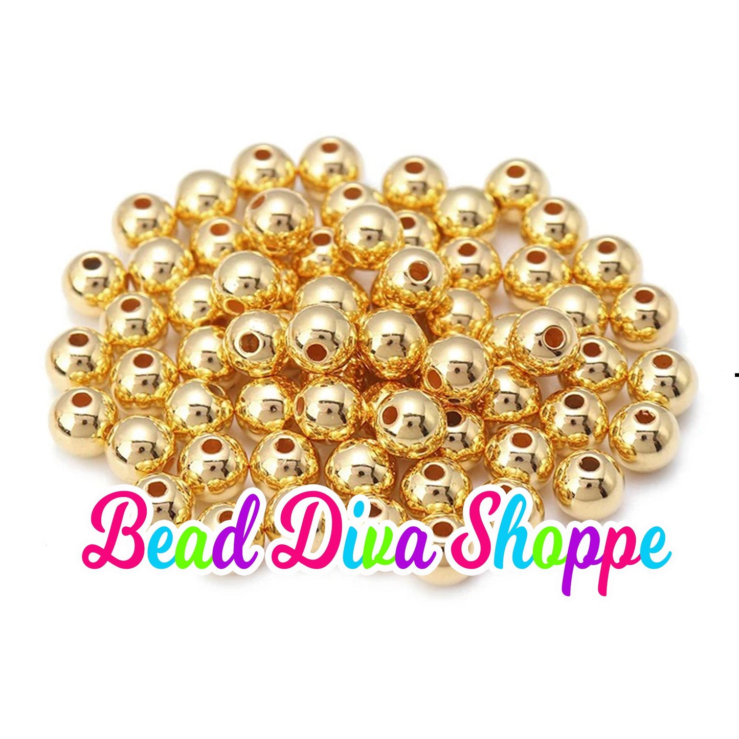 12mm - Set of 50 - SHINY Beads - 4 Colors to choose from - Plastic spacers - Light weight - Keychains - Beaded Pens - Jewelry