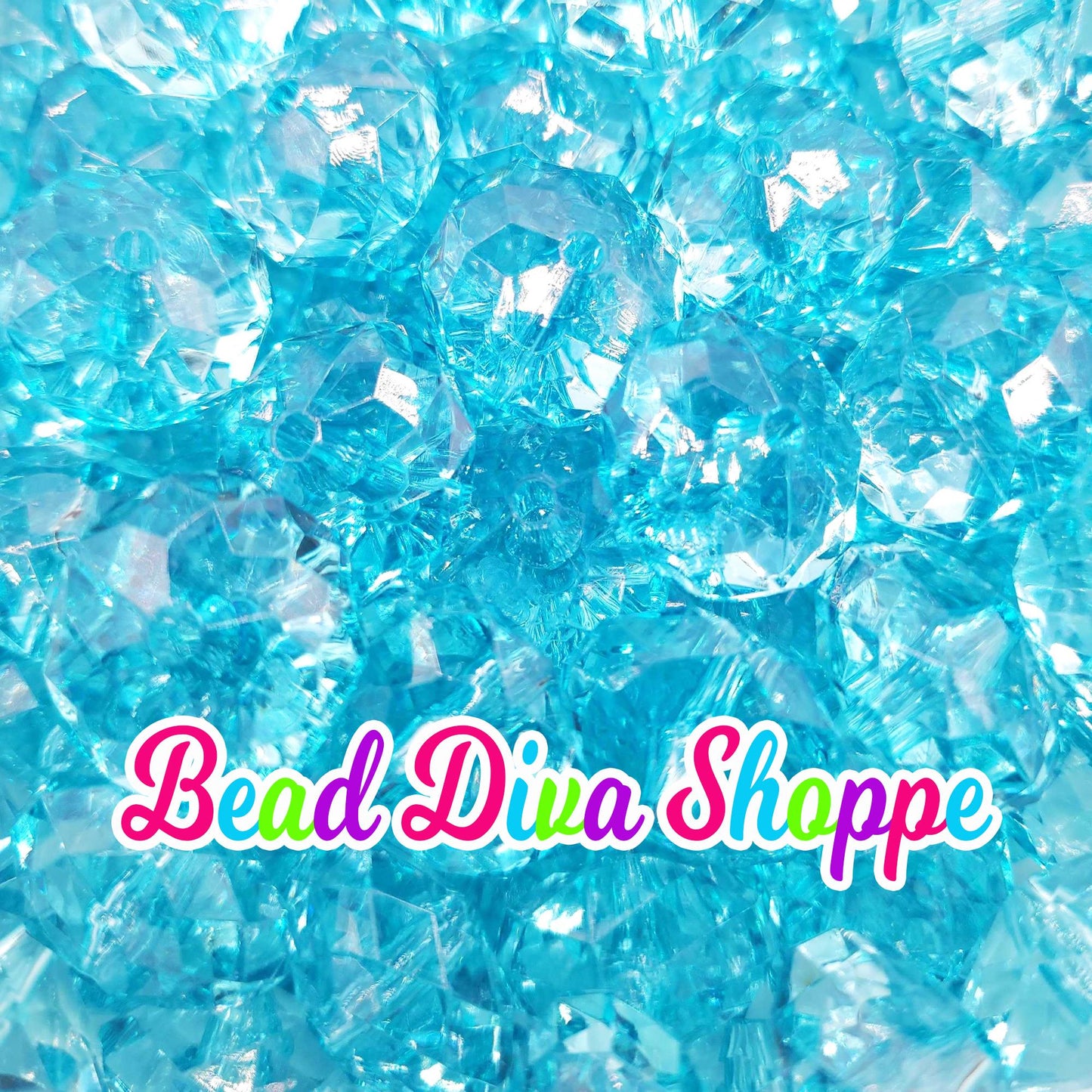 Set of 10 - 22mm - BLUE - Transparent Faceted Rondelle Beads for Diy and Jewelry Making Supplies