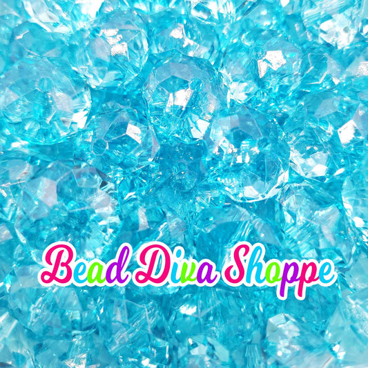 Set of 10 - 22mm - BLUE - Transparent Faceted Rondelle Beads for Diy and Jewelry Making Supplies