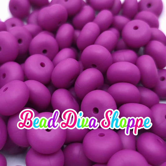Set of 10 - MAGNETA - 14mm Silicone Abacus Beads - DIY Jewelry Making - Beaded Pens - Keychains - Bracelets
