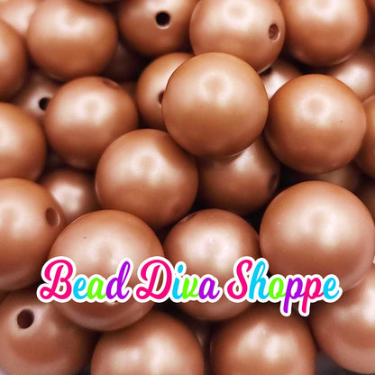 20mm - GOLD MATTE PEARL - Chunky Bubblegum Beads - Round Acrylic Beads for Diy and Jewelry Making Supplies