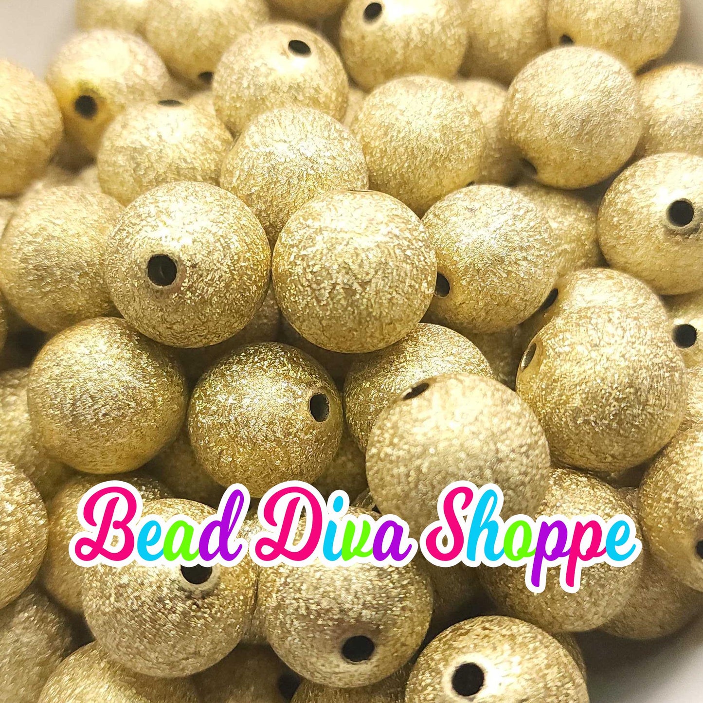 20mm - GOLD STARDUST Beads - Acrylic Beads for Diy - Jewelry Making Supplies - Keychains - Beaded Pens