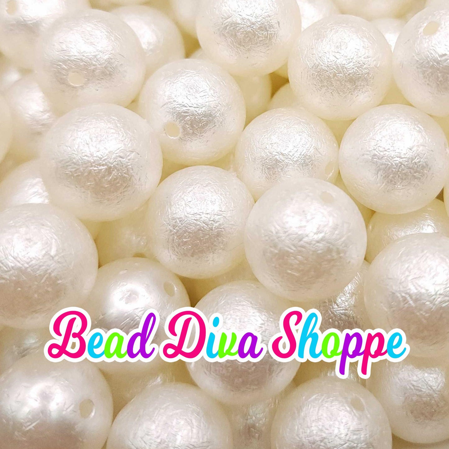 20mm - SOFT WHITE -  Wrinkle beads - Bubblegum - Round Acrylic Beads for Diy and Jewelry Making Supplies