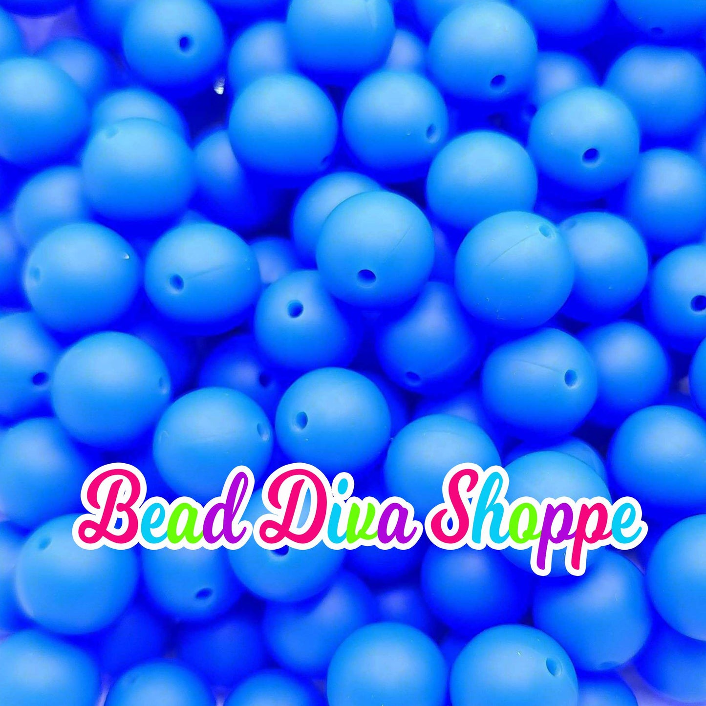 Set of 10 - 15mm - SOLID - ROYAL BLUE - Silicone Beads - Diy Jewelry Making - Beaded Pens - Keychains - Bracelets
