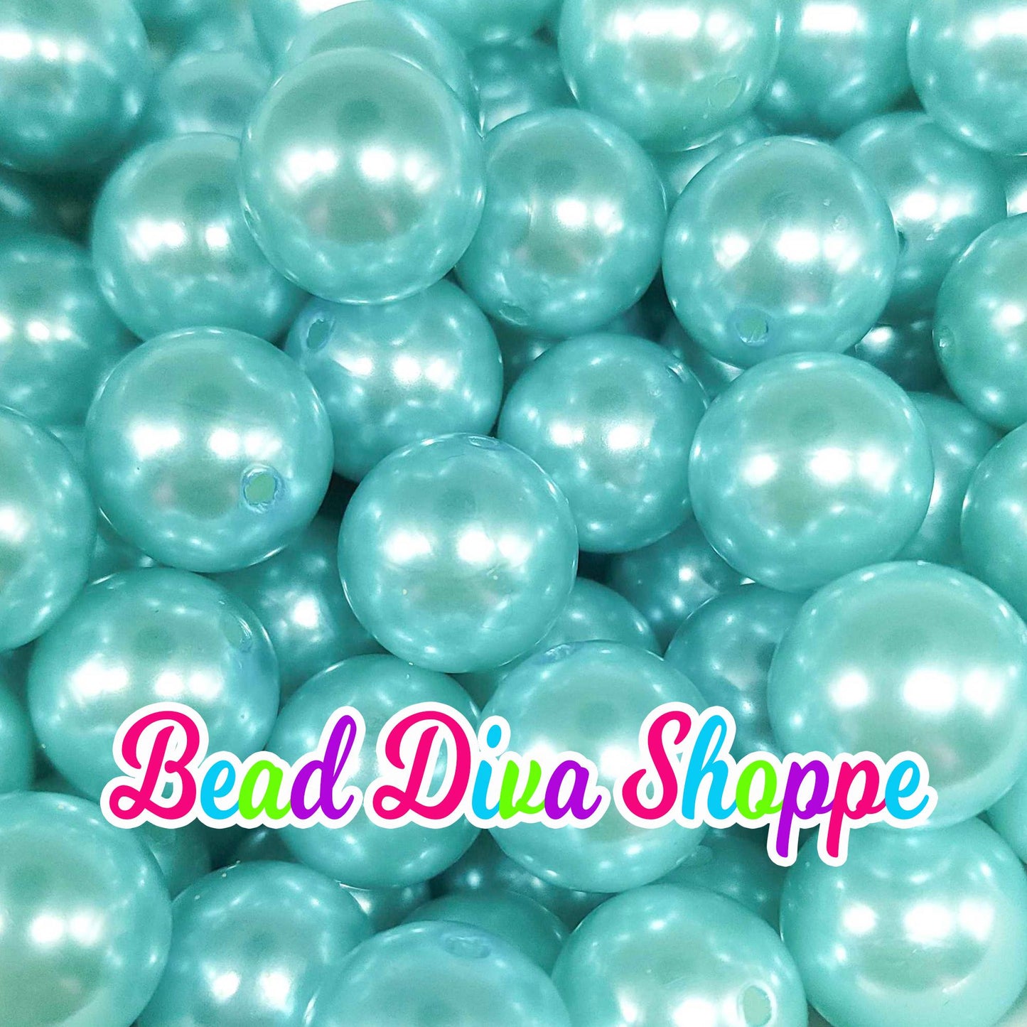 20mm - LIGHT BLUE - Pearl Chunky Bubblegum Beads - Round Acrylic Beads for Diy and Jewelry Making Supplies