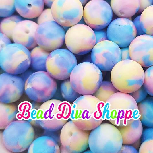 Set of 10 - 15mm - PASTELS - Round Silicone Beads - Diy Jewelry Making - Beaded Pens - Keychains - Bracelets