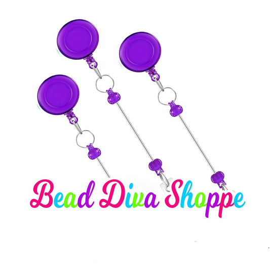 BEADABLE BADGE REELS - Purple - Beadable - Supplies - Diy Jewelry Making - Perfect Gifts for Nurses
