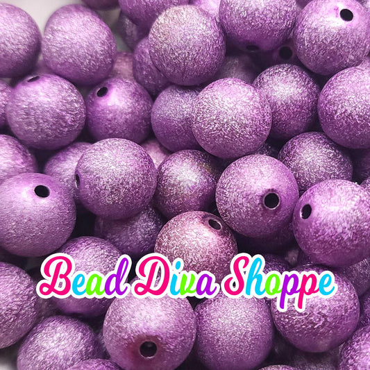20mm - PURPLE STARDUST Beads - Acrylic Beads for Diy - Jewelry Making Supplies - Keychains - Beaded Pens