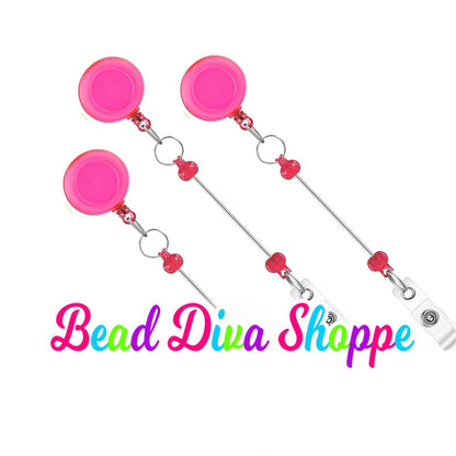 BEADABLE BADGE REELS - Hot Pink - Beadable - Supplies - Diy Jewelry Making - Perfect Gifts for Nurses