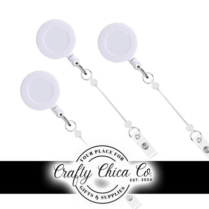 BEADABLE BADGE REELS - White - Beadable - Supplies - Diy Jewelry Making - Perfect Gifts for Nurses