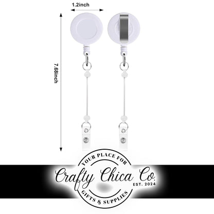 BEADABLE BADGE REELS - White - Beadable - Supplies - Diy Jewelry Making - Perfect Gifts for Nurses