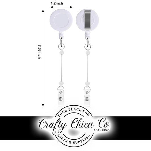 BEADABLE BADGE REELS - White - Beadable - Supplies - Diy Jewelry Making - Perfect Gifts for Nurses
