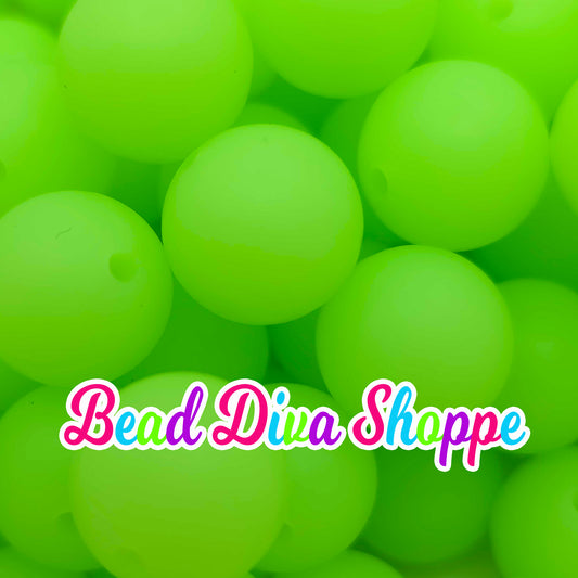 Set of 10 - 15mm - GLOW IN THE DARK - Silicone Beads - Diy Jewelry Making - Beaded Pens - Keychains - Bracelets