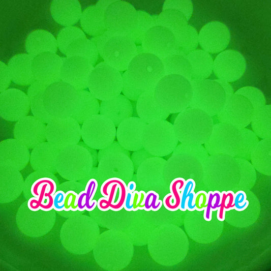 Set of 10 - 15mm - GLOW IN THE DARK - Silicone Beads - Diy Jewelry Making - Beaded Pens - Keychains - Bracelets