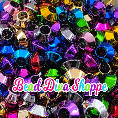 Set of 12 - 16mmx9mm - FLYWHEEL Spacer Beads  -   Acrylic Beads for DIY and Jewelry Making Supplies