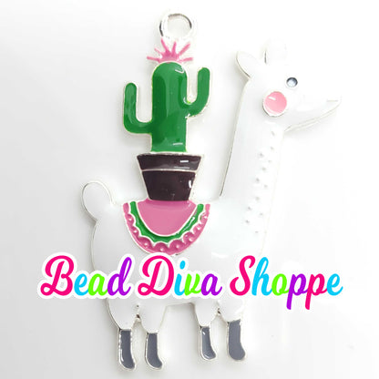 45mm x 36mm - CACTUS LLAMA - Pendants for Diy and Jewelry Making Supplies