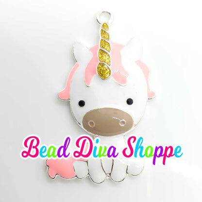 45mm x 28mm - ADORABLE UNICORN - Pendants for Diy and Jewelry Making Supplies