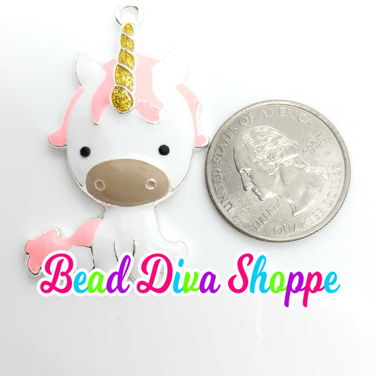 45mm x 28mm - ADORABLE UNICORN - Pendants for Diy and Jewelry Making Supplies